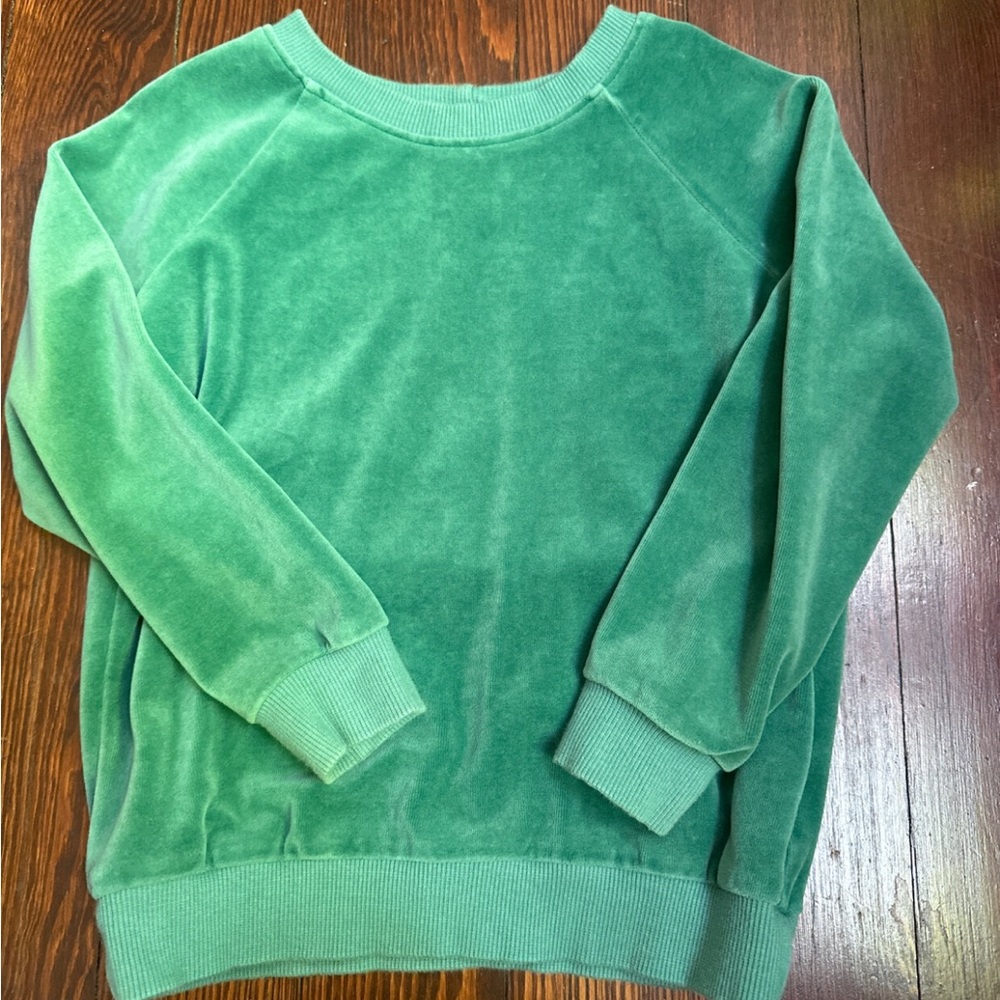 Hanna Andersson Green Velour Sweatshirt
